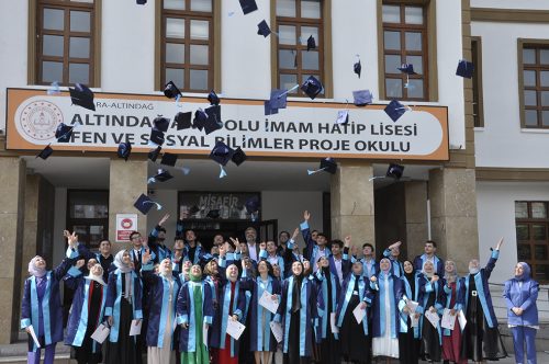 Altındağ Anadolu İmam Hatip Lisesinde Mezuniyet Sevinci