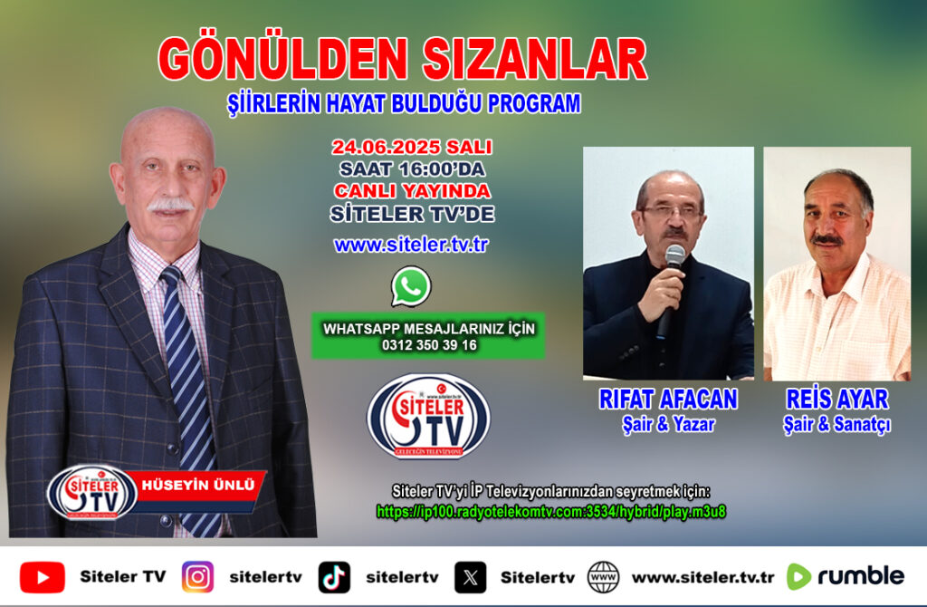 Hüseyin Ünlü İle Gönülden Sızanlar 4 Bölüm…2025 Hüseyin Ünlü Gönülden Sızanlar_Şair Rıfat Afacan_Reis Ayar_Siteler TV