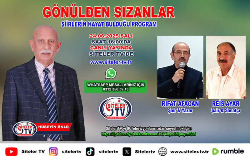 Hüseyin Ünlü Gönülden Sızanlar_Şair Rıfat Afacan_Reis Ayar_Siteler TV