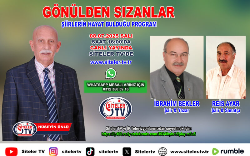 Hüseyin Ünlü Gönülden Sızanlar_Şair İbrahim Bekler_Reis Ayar_Siteler TV