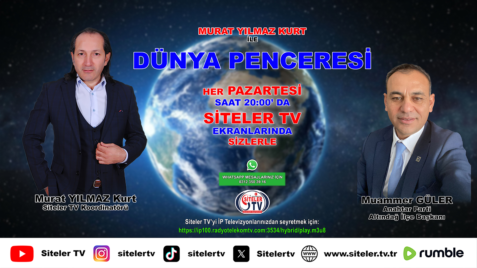 Murat Yılmaz Kurt ile Dünya Penceresi 69. Bölüm de Anahtar Parti Altındağ İlçe Başkanı_Siteler TV