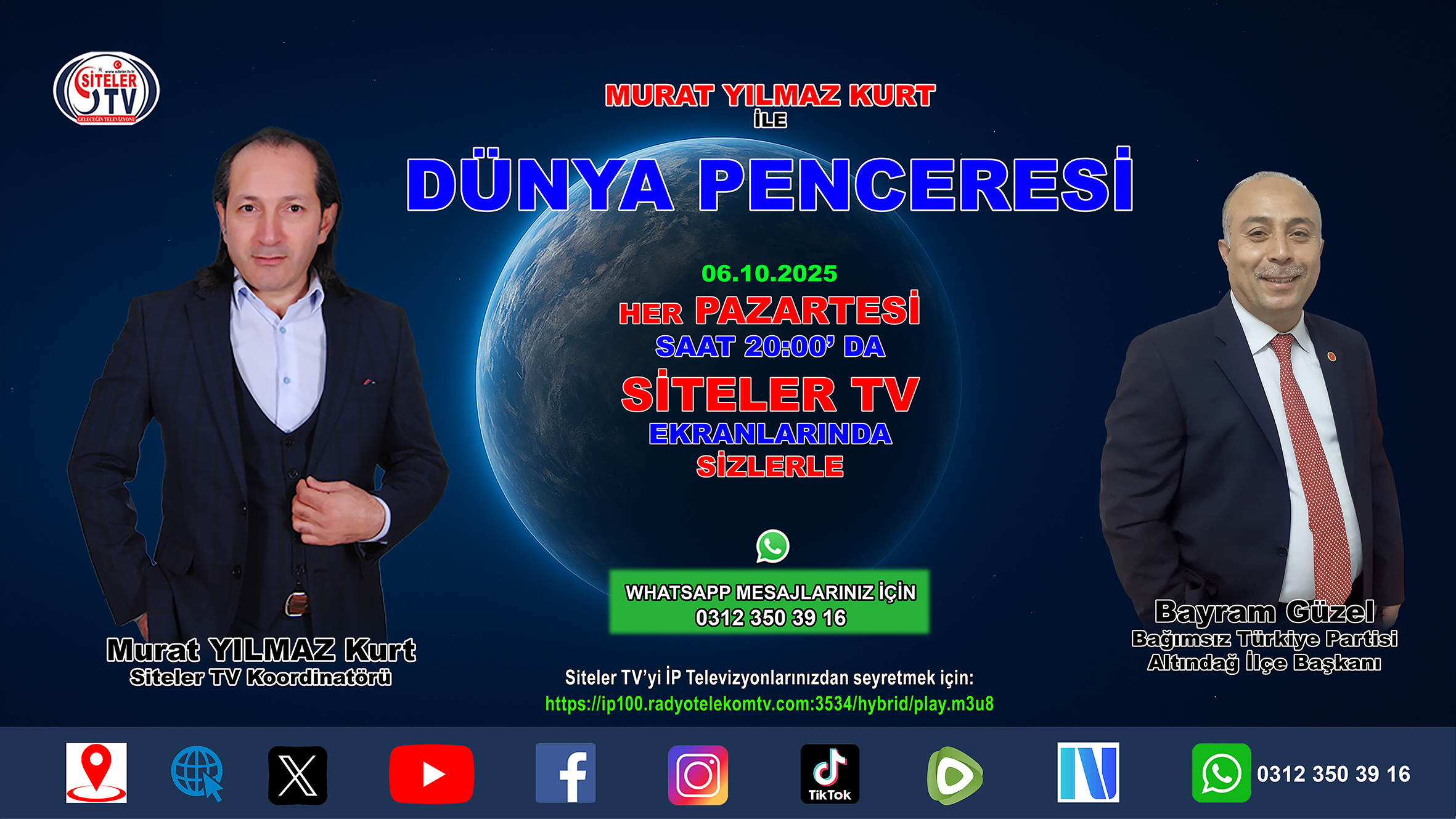 Murat Yılmaz Kurt İle Dünya Penceresi 74. Bölüm Konuğu Bayram Güzel_Siteler TV