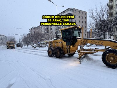 ÇORUM BELEDİYESİ 36 ARAÇ, 205 PERSONELLE SAHADA_Siteler TV