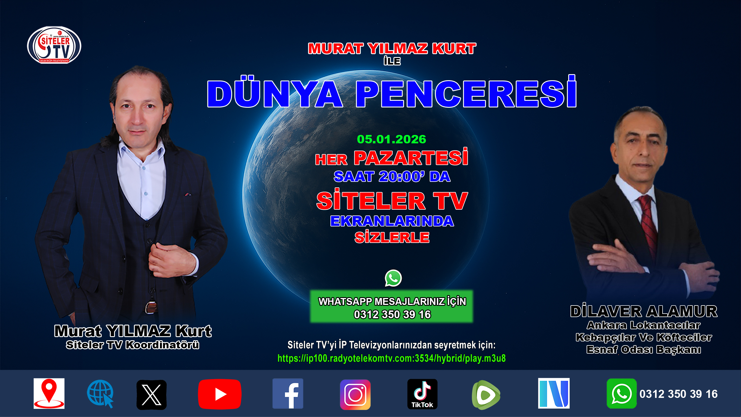 Murat Yılmaz Kurt ile Dünya Penceresi 81. Bölüm de Ankara Lokantacılar Kebapçılar Ve Köfteciler Esnaf Odası Başkanı Dilaver Alamur Konuk Oluyor …2026