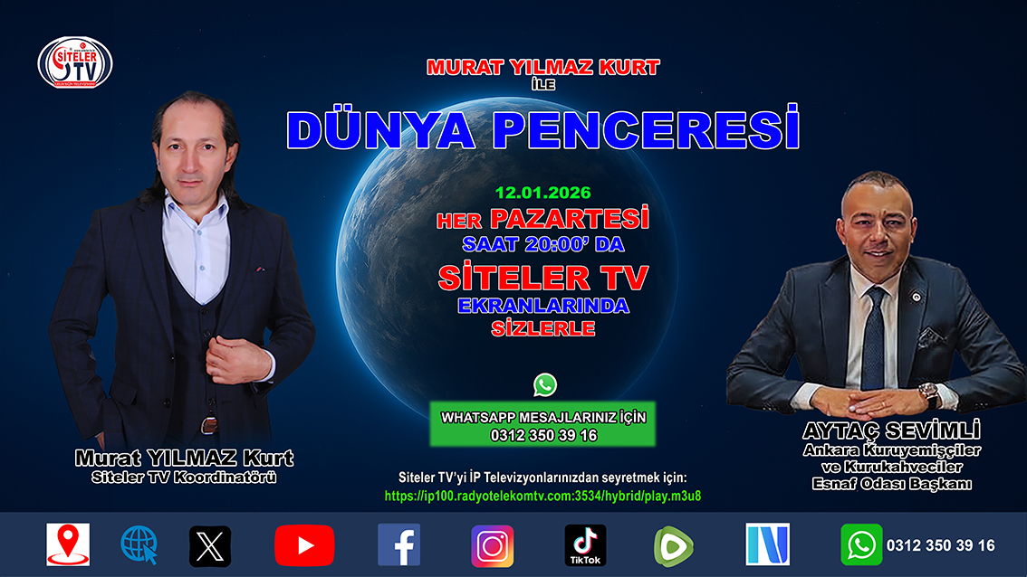 Murat Yılmaz Kurt ile Dünya Penceresi 84. Bölüm de Ankara Kuruyemişçiler ve Kurukahveciler Odası Başkanı Aytaç Sevimli…2026