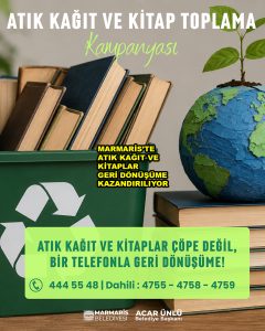 MARMARİS TE ATIK KAĞIT VE KİTAPLAR GERİ DÖNÜŞÜME KAZANDIRILIYOR_SİTELERTV