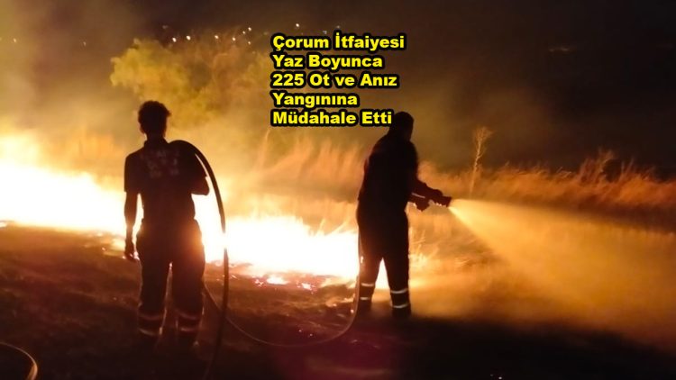 Çorum İtfaiyesi Yaz Boyunca 225 Ot ve Anız Yangınına Müdahale Etti…2026